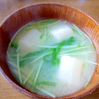 即席☆　水菜と麩のお味噌汁